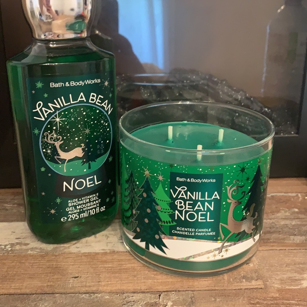 vanilla bean noel body wash and Candle